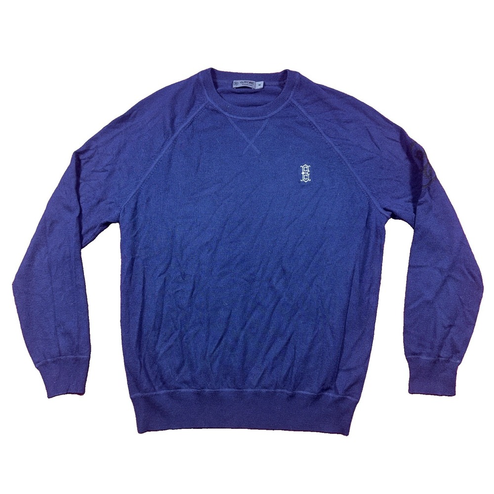 G/FORE Golf Long Sleeve Navy Blue Wool Crewneck Sweater Size Medium